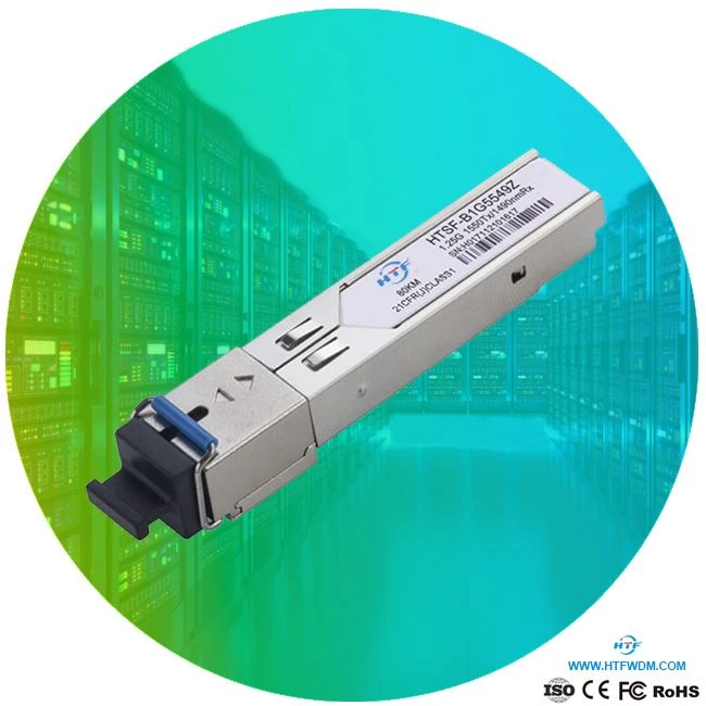 SFP BIDI 1.25G TX1550-RX1490 80KM DOM Simplex LC SMF Optic Transceiver yang kompatibel